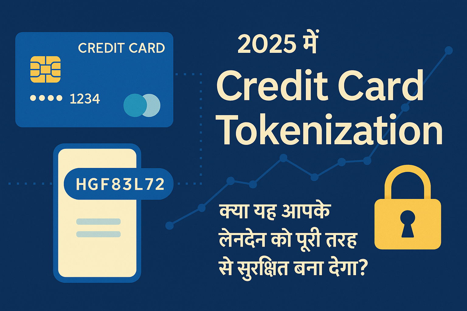"2025 में Credit Card Tokenization को दर्शाती एक डिजिटल इनफोग्राफिक जिसमें कार्ड सुरक्षा, टोकन जनरेशन और लेनदेन सुरक्षा की प्रक्रिया को ग्राफिक रूप से समझाया गया है।