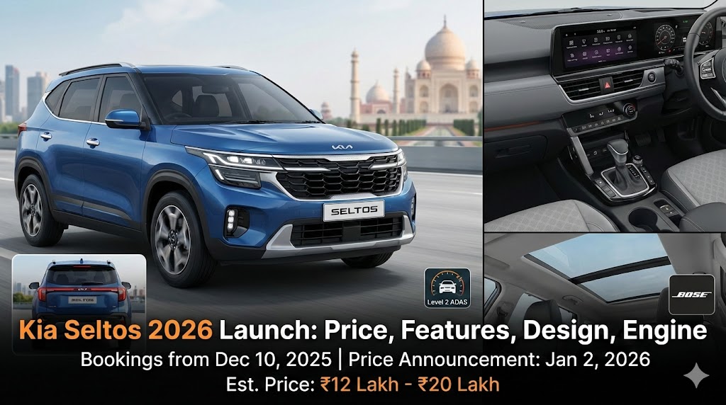 Kia Seltos 2026 Launch: Price, Features, Design and Engine Details
